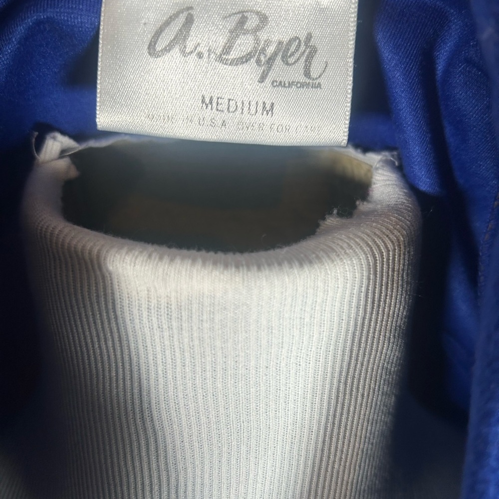 1980's Vintage A. Byer Cobalt Blue Reptile Suede Power Jacket - Picture 2 of 5